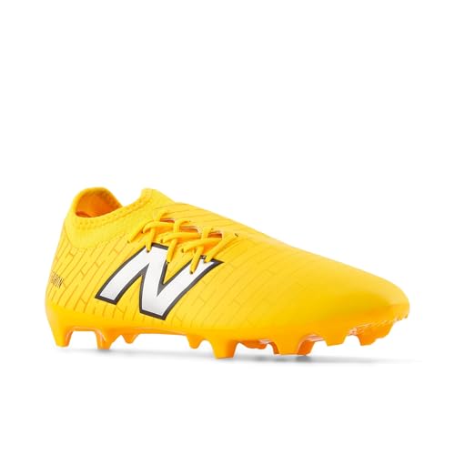 New Balance Unisex Furon Dispatch Fg V7+ Soccer Shoe, Sun Glow/Metallic Silver/Black, 11.5 US Men