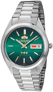 Relógio Orient Masculino Automático 3 Estrelas Prata Fundo Verde 469WA3NHE1SX Original