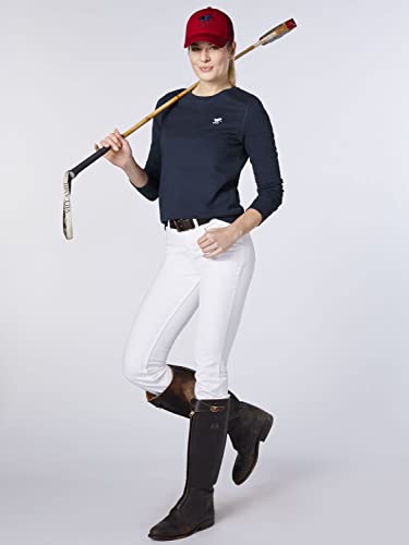 Pull-over femme manches longues avec logo brodé col rond classique