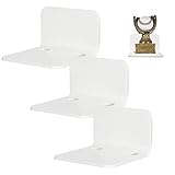 Estante Flotante pequeño, 3 estantes de Pared flotantes de acrílico, Mini Estante Flotante Que expande fácilmente el Espacio de la Pared, estantes de Pared pequeños para Figura de acción, Dormitorio
