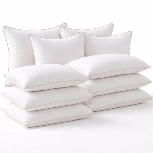 Image of VAS COLLECTIONS Cloud Cotton Pillows Set of 10 | Soft Fluffy Adjustable Sleeping Pillows 27x16 Inch | White | Piping Edges | Bed Pillow for Neck Support & Comfort (Pack of 10)