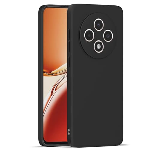 Image of Outlouders Back Cover for Oppo Reno 12F 5G | Camera Protection | Durable Soft Matte Silicone Bumper Case (Black)