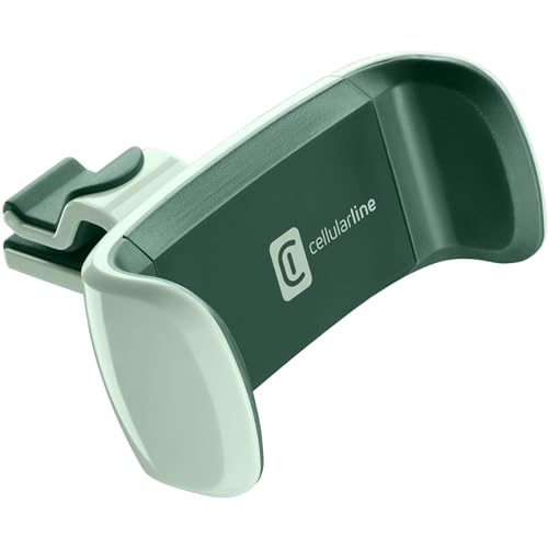 cellularline | Car Holder - Universal | Soporte de Coche para Smartphone Supercolorido - Fijación en el Coche Mediante Gancho a Las Rejillas de Ventilación - Giratorio de 360° - Verde