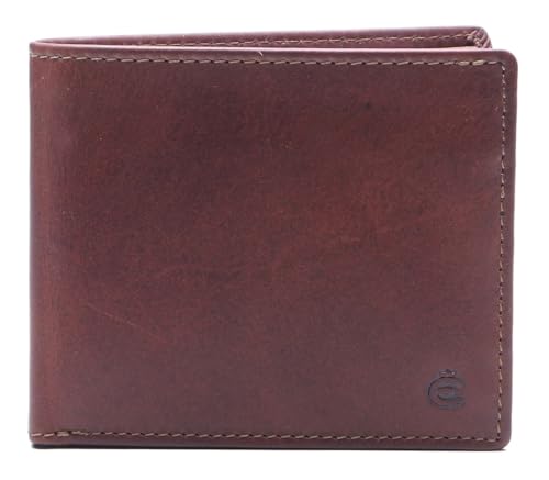 Esquire Wallet en cuir marron : l'élégance compacte de 10,5 x 8,5 cm pour adulte.