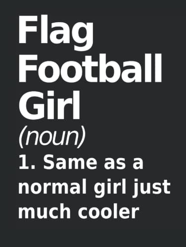 Flag Football Girl Journal: 120 Ruled Pages - 8.5' x 11' (Diary, Journal, Composition Book, Writing...