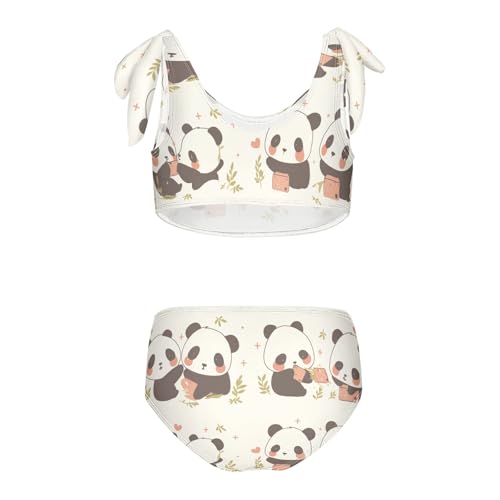 KLL Chinese Panda Cute Cartoon Girls Two Piece Bikini Sets Quick-Dry Beach Swimwear Swimsuit2