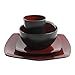 Gibson Elite Soho Lounge Reactive Glaze Stoneware Dinnerware Set, Service for 4 (16pc), Red