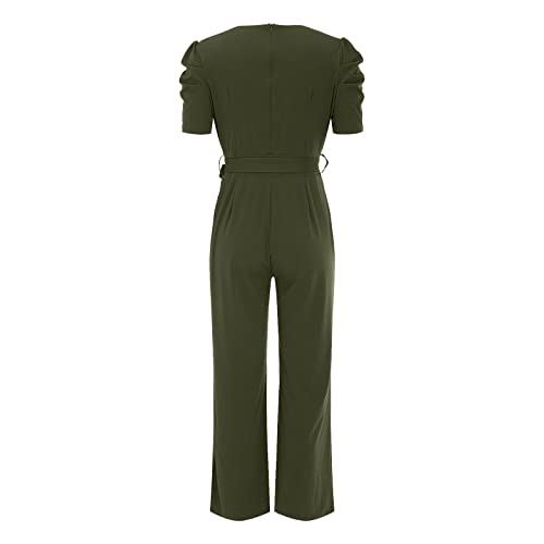 Combinaison fluide col en V costume pantalon chic et léger