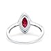 Blue Apple Co. Simulated Ruby Cubic Zirconia Size-8 Fashion Halo Engagement Ring Marquise Round CZ 925 Sterling Silver