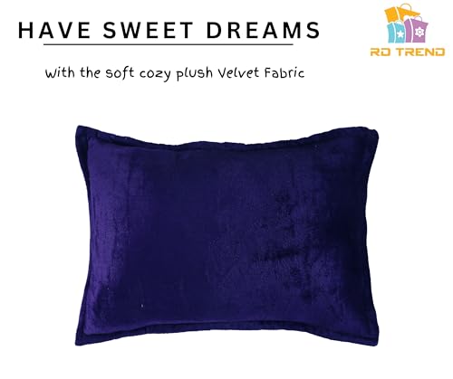 Image of RD TREND Presents Velvet 250 GSM Pillow Cover Set of 2 with Zipper,Size -18 inch x 28 inch Inches (45x71 Cm) (Purple)