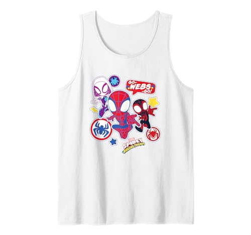 Marvel Spidey And His Amazing Friends Team Spidey Stickers Tank Top - image 1