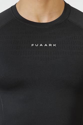 Image of FUAARK Nylon Seamless Compression Half Sleeves Dry Fit T-Shirts for High Performance in Gym & Workout