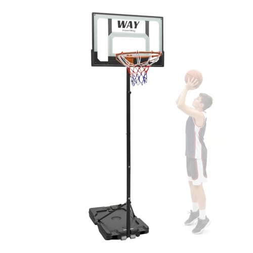 Bvx Cesta e Tabela de Basquete Regulável com Aro 38cm, Altura Ajustável até 2,10 Metros, Base Preenchível