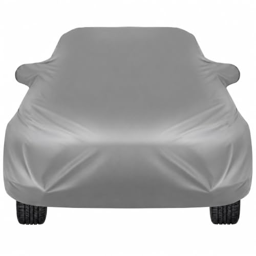 Image of Allextreme 100% Waterproof Car Body Cover for Kia Seltos All Model & Years Triple Stitched with Mirror Pockets Full Bottom Elastic Dustproof & UV Resistant All-Weather Protection (Grey)
