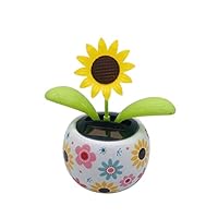 Solar Wackelblumen Wackelfigur,Auto Armaturenbrett Dekoration Innenraum Zubehör Solar Tanzende Blume Tanzende Spielzeug Solarblume Dekofigur für Schreibtisch Schlafzimmer Kinderspielzeug Geschenke