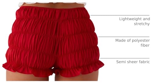 Image of NUFIWI Women's Y2k Ruched Mini Shorts Low Waist Ruffle Frill Bloomers Lounge Pajamas Smocked Micro Shorts Sleepwear