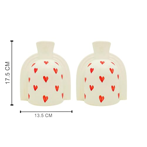 Image of Amazon Basics Modern Art Ceramic Flower Vases | for Home Decor (Pack of 2 | Multi-Colour)