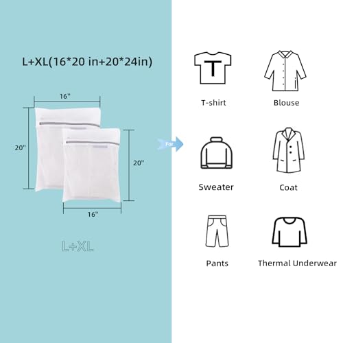 Image of GOGOODA Mesh Laundry Bags for Delicates Durable Protective Wash Bags | Travel Storage Bags for Clothes, Multi-Size Washing Bag Set, 4PCS (2L,2XL)