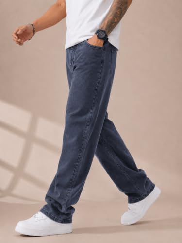 Image of Men's Comfortable Casual Denim Jeans || Straight Fit (Jean) for Men || Regular Fit Mid Rise Flat Front Full Length Jeans for Men| Modern & Fashionable for Casualwear