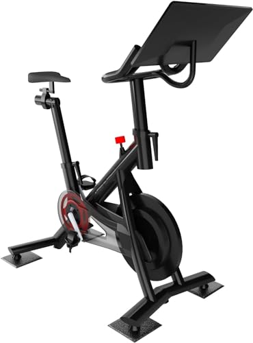 Cycleclub 4pcs Mini Bike Mat Compatible with Peloton Bike & Bike+ & Treadmill, 6mm Thick, Under Exercise Bike Trainer Mat Pad for Stationary indoor spin bike,Hardwood Floor Carpet
