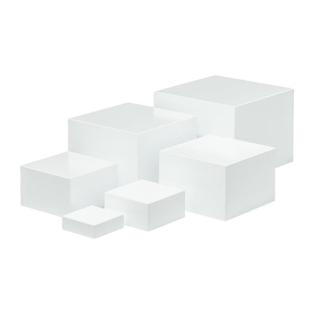 LIXSAZSE Buffet Riser And Stands For Food Platters White Acrylic Cube Display Six Sizes Ensuring Versatile During Parties And Gatherings Food Riser For Buffet