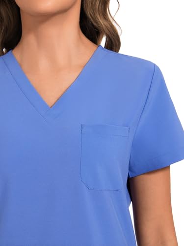 image for COZYFIT Scrubs for Women Set - Stretch V-Neck Scrub Top & Jogger Pant 