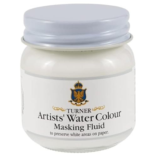Turner Watercolor Masking Fluid - 40mL Jar - Fluid Consistency for Precise Detail, Ideal for Artists, Professionals, Students, Watercolorists - Masking Fluid for Watercolor Painting
