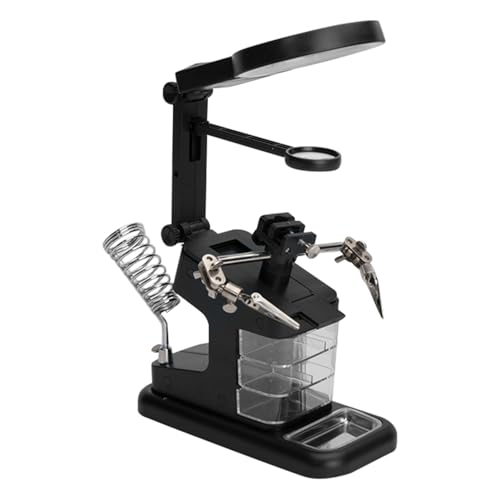 Cabilock USB Electric Soldering Clamp with LED Magnifier Light Arm Secure Clamps for Enhanced Electronics Repair for DIY Projects and Precision Work