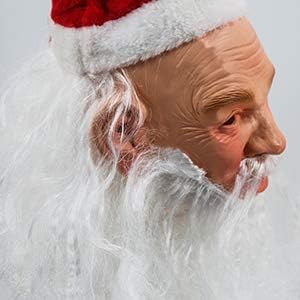 HENGYUTOYMASK Realistic Santa Claus Latex Mask Christmas Costume Cosplay Old Man White Beard Red Cap Mask Adult Party Dress Up Party Carnival Cosplay - Image 6