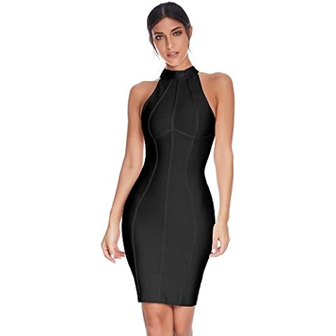 Vestido de cóctel a rayas sin mangas meilun Cover