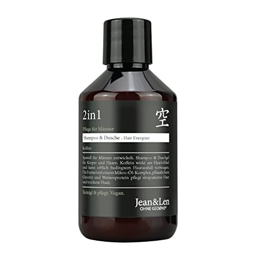 Jean & Len 2in1 Pflege für Männer, Shampoo & Dusche, mit Koffein, kann Haarausfall vorbeugen, 250 ml