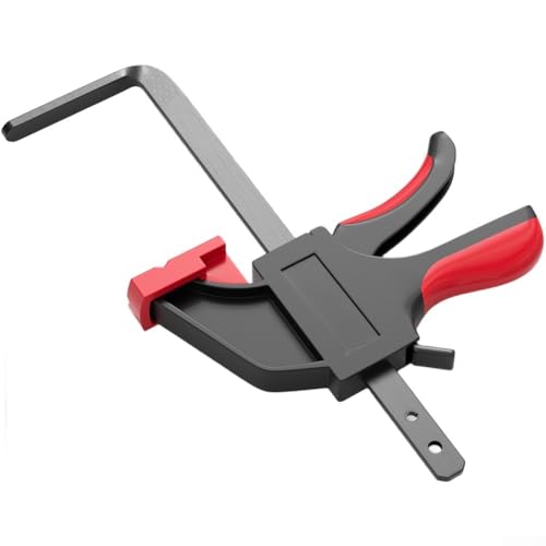 HOHOVYVY Führungs­schienen­zwinge F‑Typ 150 MM Spannweite 90 kg Druckkraft Schnellspannmechanismus Kompatibel Mit Meisten Handkreissägen‑Schienen(B)