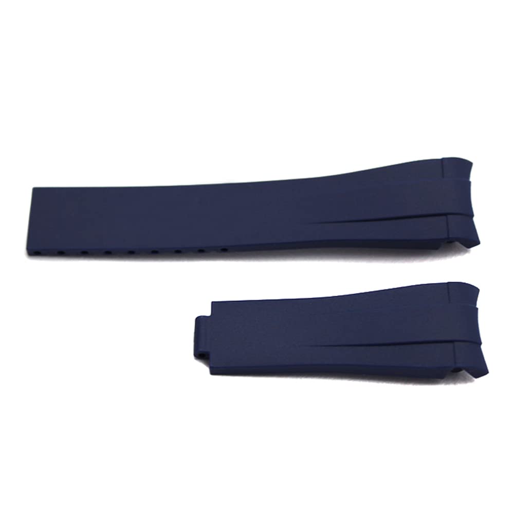 AIMVALUE Correa de reloj de goma compatible para Rolex Submariner Daytona Deepsea Sea-Dweller de 20 mm con asa curva negra azul verde blanco naranja para hombre kit de montaje [Hebilla 16-9mm]