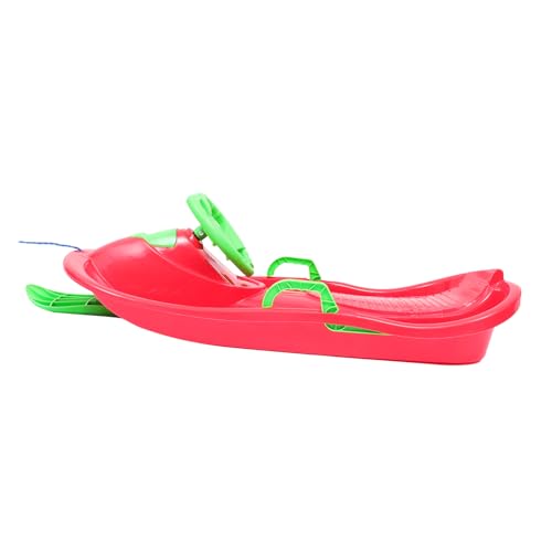 KOMBIUDA Thick Plastic Ski Board Snow Sled for Winter with Directional Steering Brakes