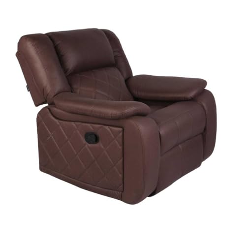 Image of Primrose Christie Single Seater Manual 1R Recliner Sofa | Recliner for Living Room Bedroom & Home Office (Brown)