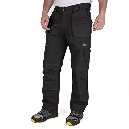 Goodyear Herren Triple-genähtes Holster Taschen-Multi-Werkzeug-Taschen Klassische Fracht Kneepad Taschen Arbeitssicherheit Hosen, Schwarz, 40 Taille Regular Leg (31 )