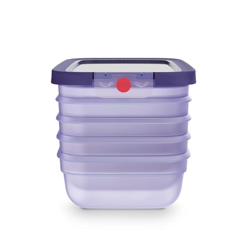 EMSA oneClick, Vorratsdose, One-Click-System, Lebensmittel 2x Länger Frisch, 100% Auslaufsicher, Made in Germany, VIOLETT… – Ansicht 2