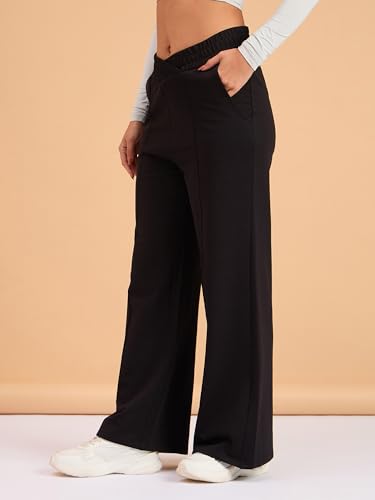 Image of barcino Black Terry V-Shape Waistband Track Pants
