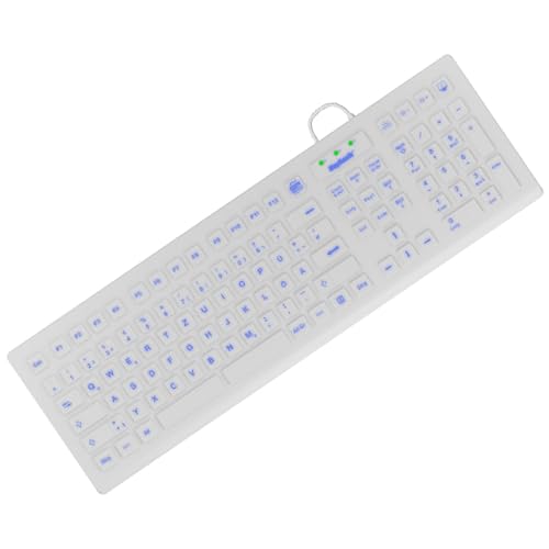 Clavier USB QWERTZ Allemand KeySonic KSK-8031INEL Blanc filaire rétroéclairé pour PC