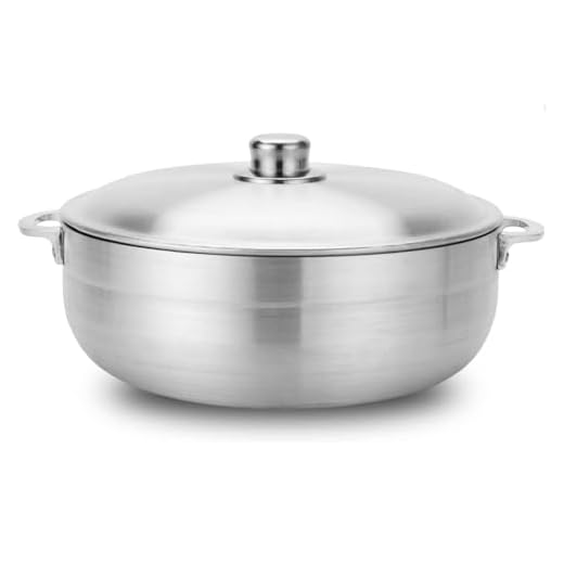 Aramco Alpine Aluminum Caldero, 7-Quart, Silver