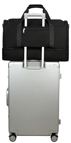 BLUBOON Weekender Overnight Duffel Bag with Shoes Compartment for Women Men Canvas Weekend Travel Tote Carry On Bag3