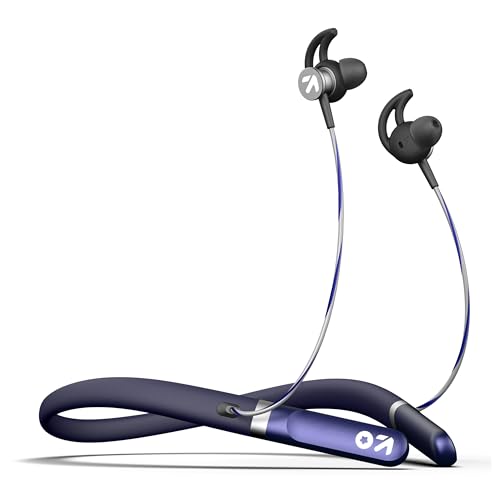 Image of GOBOULT FCharge Bluetooth Earphones 40H Playtime, Zen ENC Mic, Dual Connectivity, Type C Fast Charging,14.2mm Bass Driver, Made in India, IPX5, Silicon (Royal Blue)