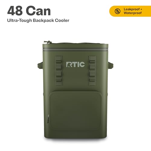 RTIC 48-Can Ultra-Tough Backpack Cooler (Olive) — view 2