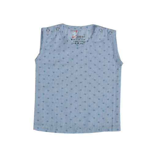 Image of 100% Cotton Printed Shoulder Snap Jabla | Blue Jhabla | for Newborn & Infants | All Season wear Jabala Baby Products | Sleeveless Regular Fit Vest | Assorted Pack of 3| Size - 0-3 Months
