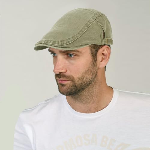 Image of 3Pcs Men's Newsboy Caps Cotton Cooling Hat Adjustable Flat Cap for Men