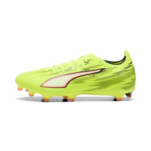 PUMA Scarpe da Calcio Unisex Ultra 6 Match FG/AG, Giallo Alert Black-Glowing Red-Lime Squeeze, 44, Yellow Alert PUMA - Spremere con Lime, Colore: Nero, 46.5 EU