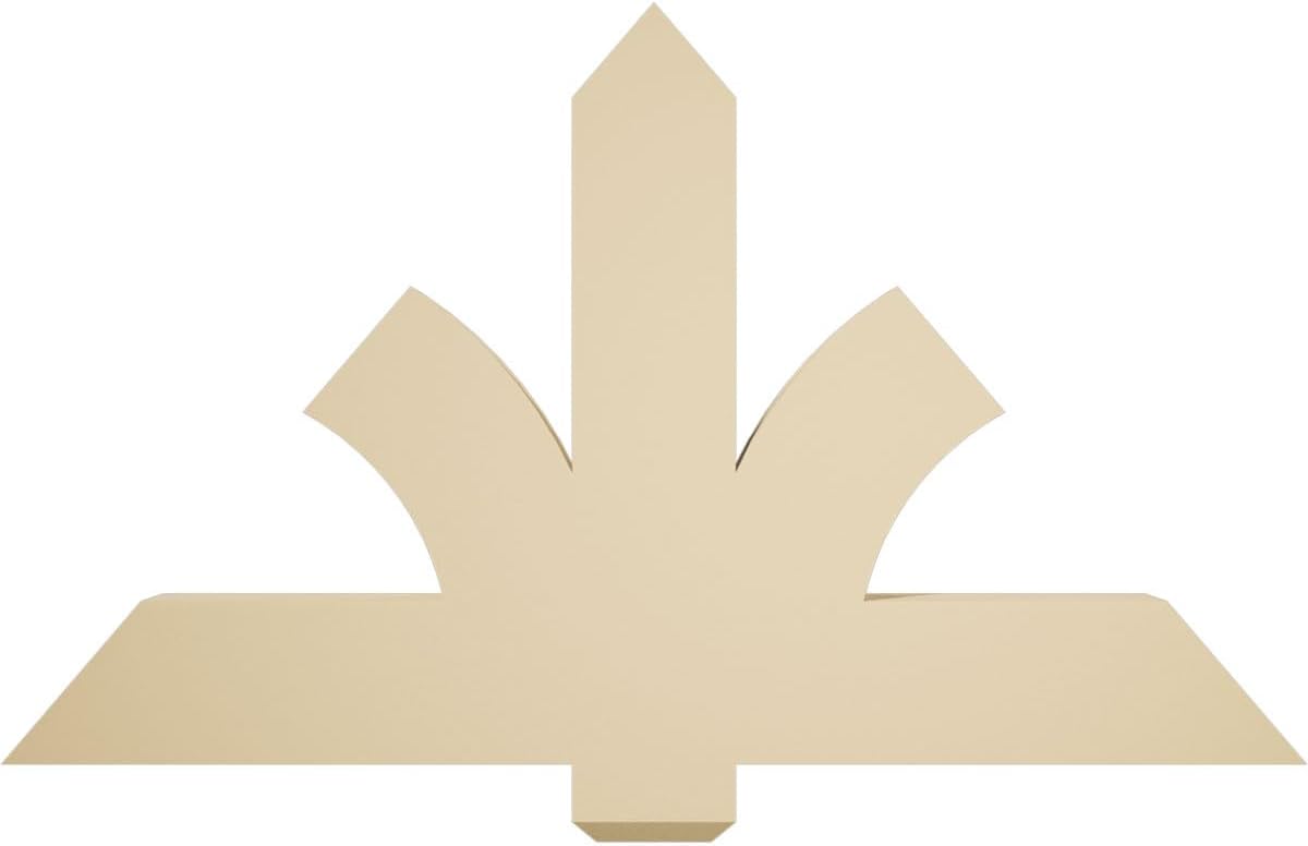 48"W x 28"H x 4"D x 6"F, 14/12 Pitch, Redmond Signature Urethane Gable Bracket, Primed Tan
