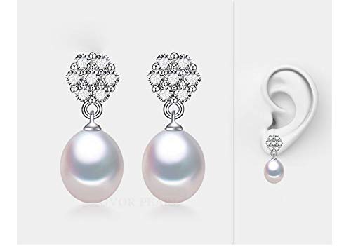 Boucles d'oreille flocon de neige perle eau douce argent 925