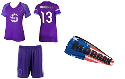 ICON Sports Group Boys/Girls Youth Soccer Jersey Shorts Soccer Ball Dempsey Morgan (YL 10-13 Years, Morgan Purple/Headband) ICON Sports Group Boys/Girls Youth Soccer Jersey Shorts Soccer Ball Dempsey Morgan (YL 10-13 Years, Morgan Purple/Headband)