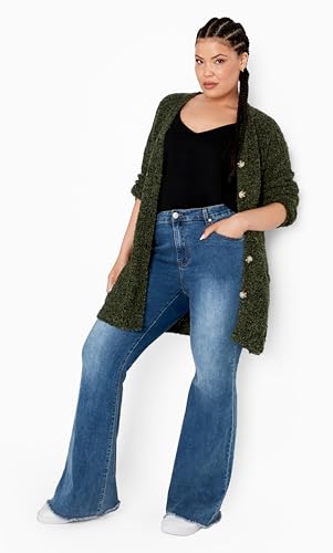 Image of Avenue Women's Plus Size Cardigan - Amber Boucle